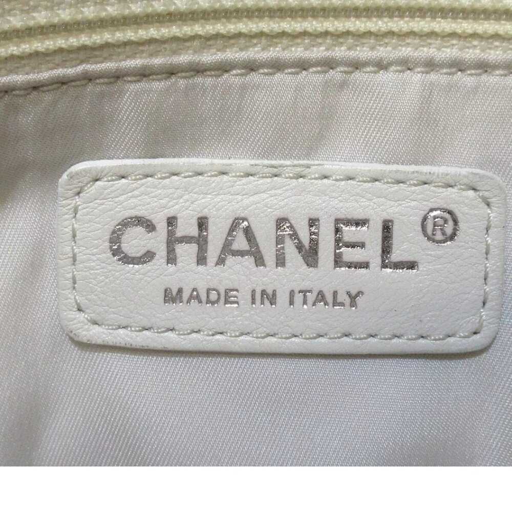 100% Authentic CHANEL Paris Biarritz Tote GM Gold Beige Coated Canvas Nylon - Picture 14 of 14